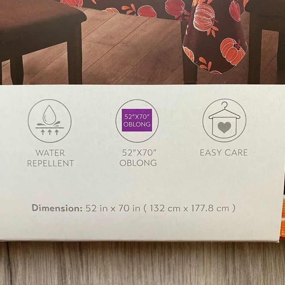 Kirkton House Vinyl 50x70” Oblong Tablecloth with Autumn Design